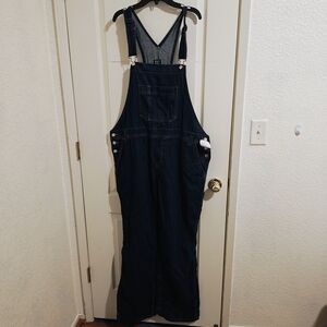 GAP Denim Baggy Overalls in Deep Blue